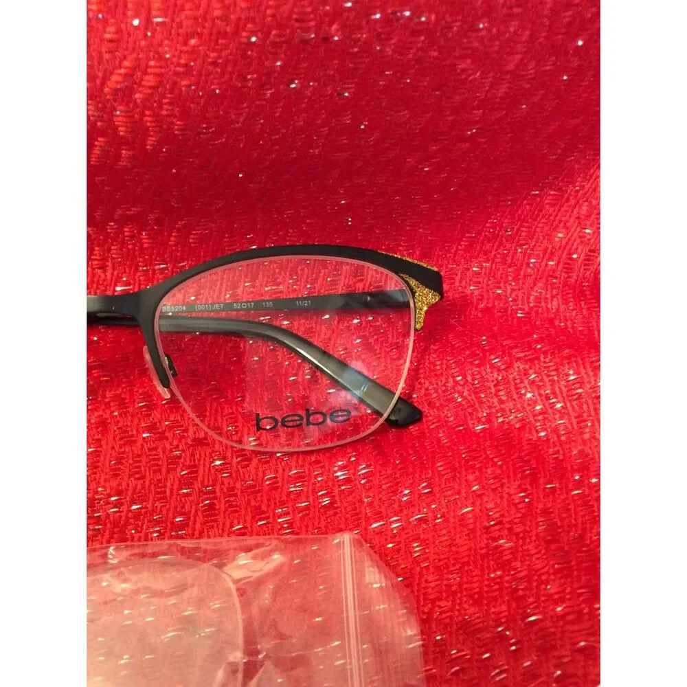 New Frames Eye Wear glasses Womens Bebe Jet with gold bling